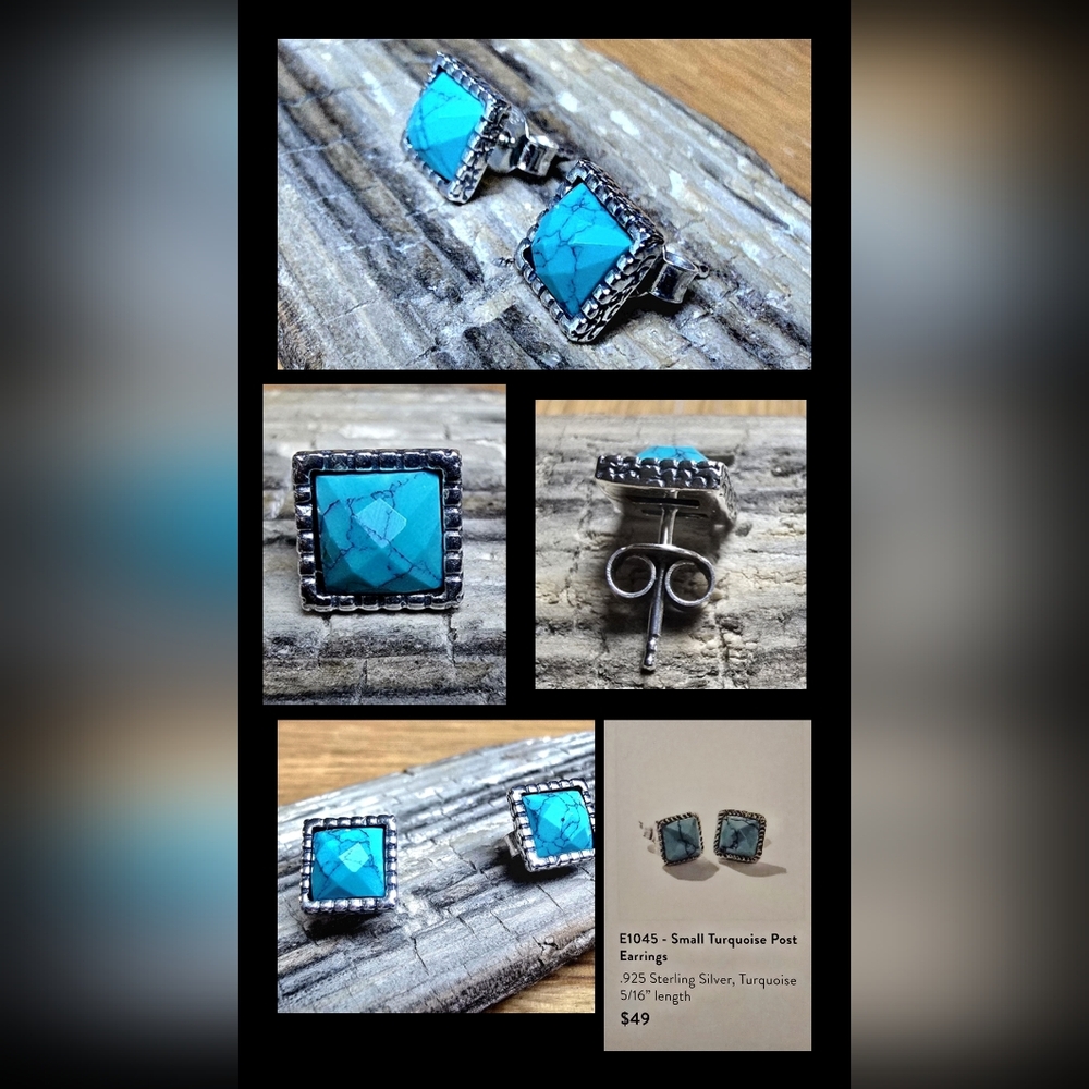 Opulenza Designs Small Turquoise Post Earrings (Retired)